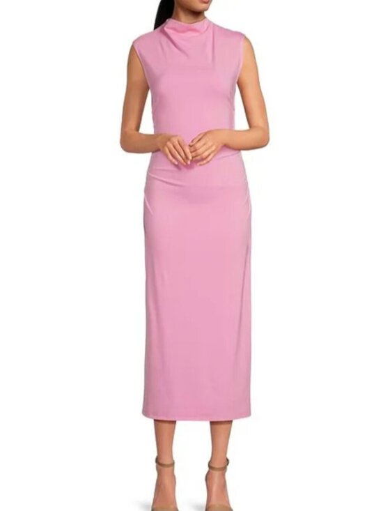Gianni Bini Dresses & Skirts - Gianni Bini NWOT Knit Mock Neck Cap Sleeve Bodycon Midi Dress Pink medium